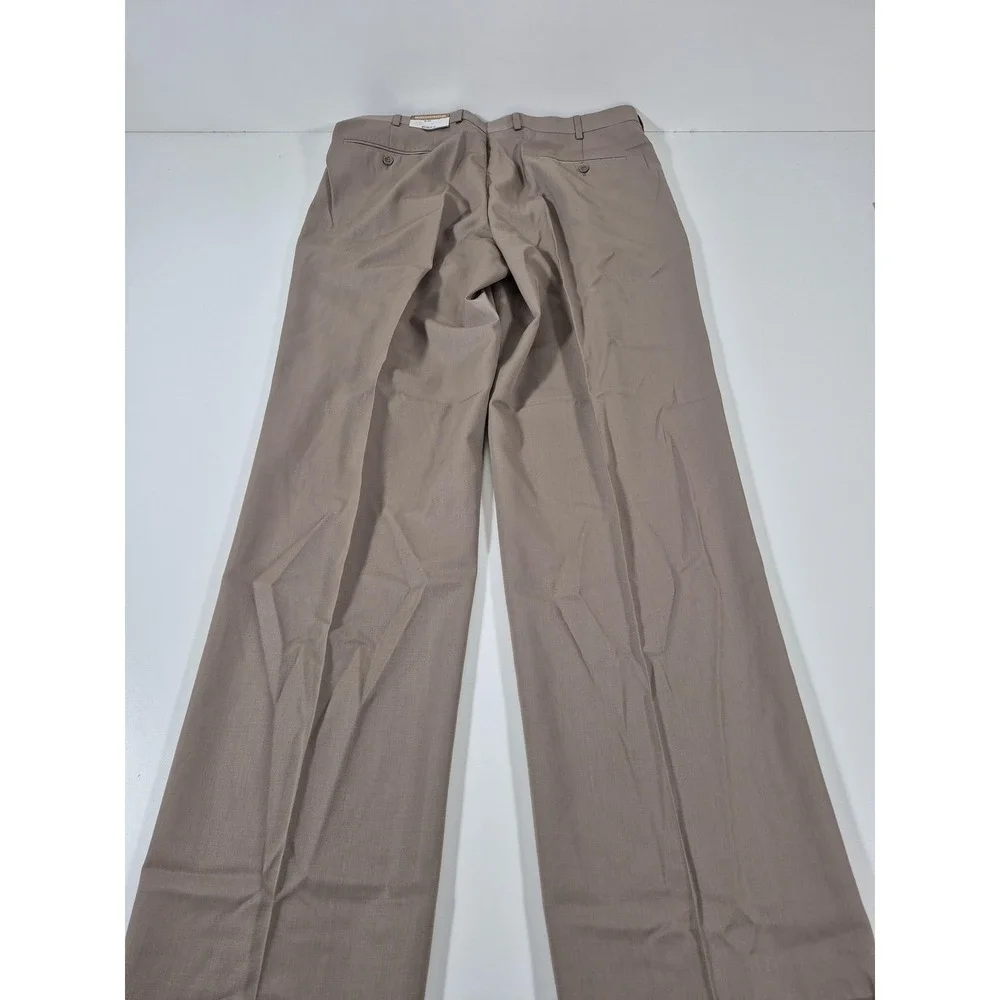 Cianni Cellini Dress Pants Mens 40x36 Tan SuperGab Wool Pleated Capri 1P NWT